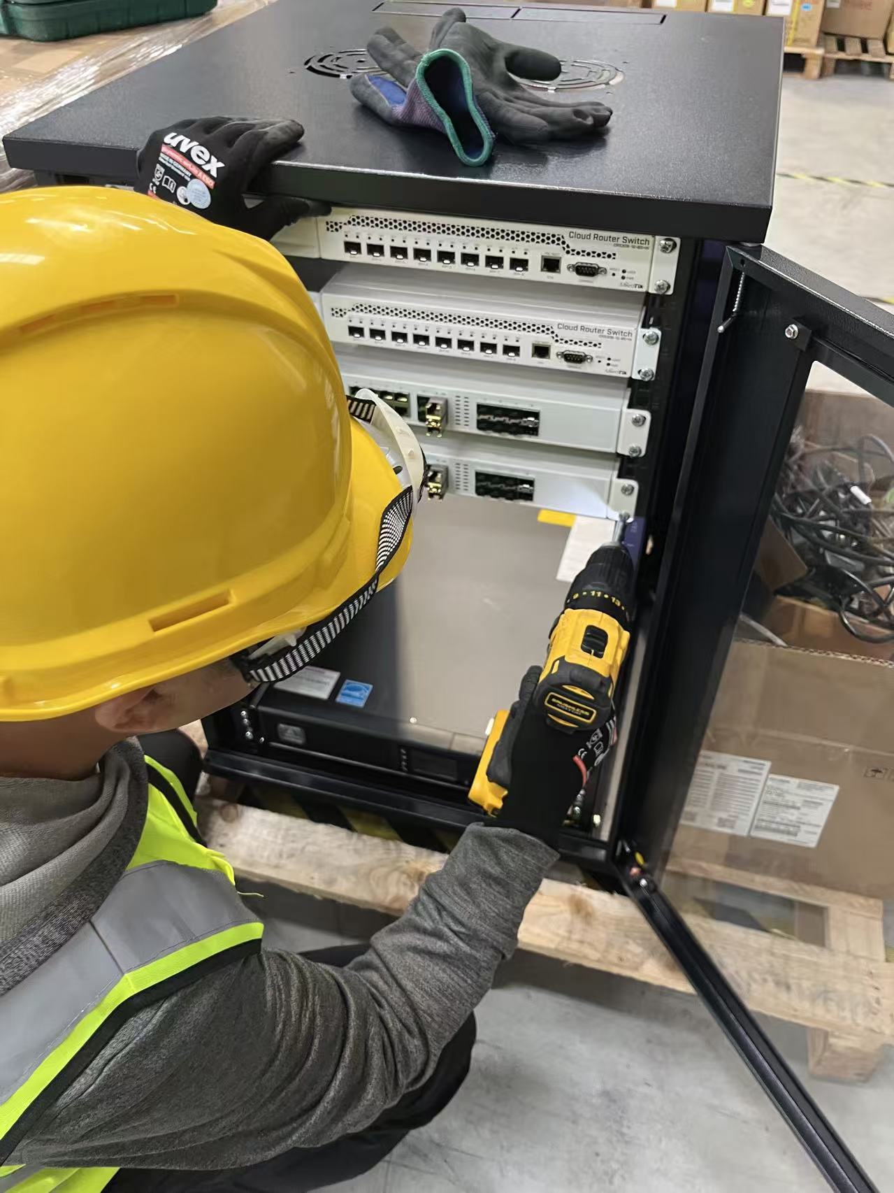 Network rack installation